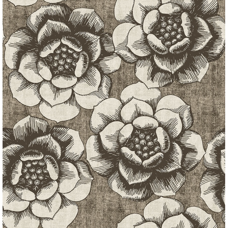 2763-24239 Fanciful Brown Floral Wallpaper