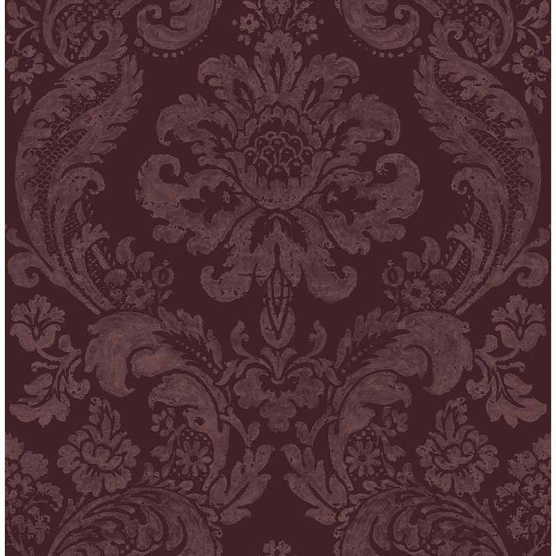 2763-87315 Shadow Merlot Damask Wallpaper