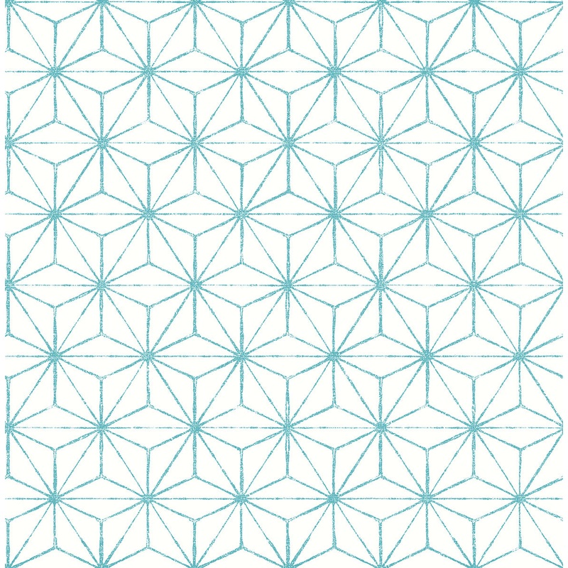 2764-24311 Orion Turquoise Geometric Wallpaper