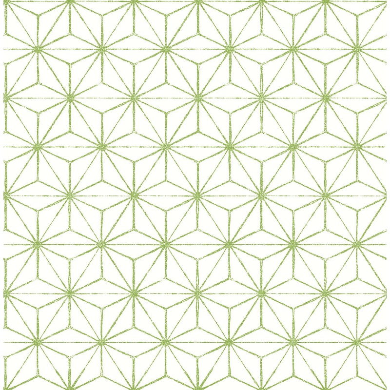 2764-24312 Orion Green Geometric Wallpaper