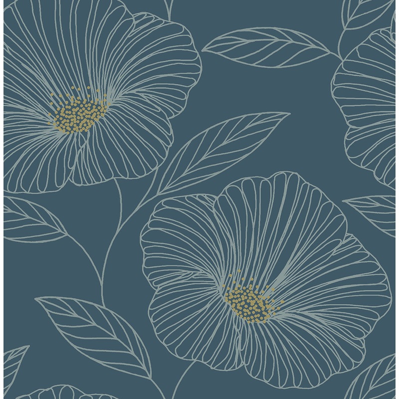 2764-24318 Mythic Blue Floral Wallpaper