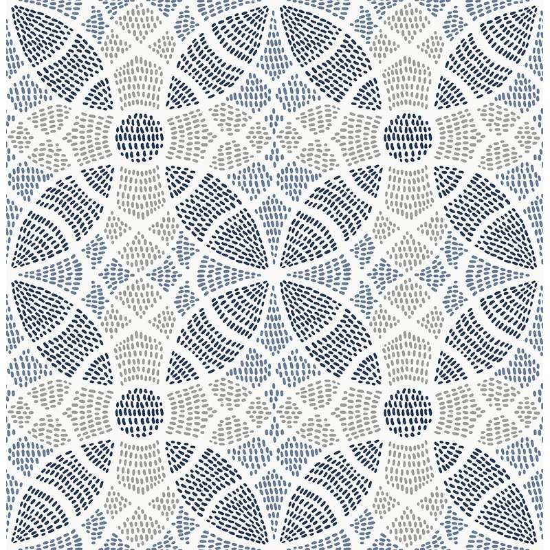 2764-24335 Zazen Blue Geometric Wallpaper