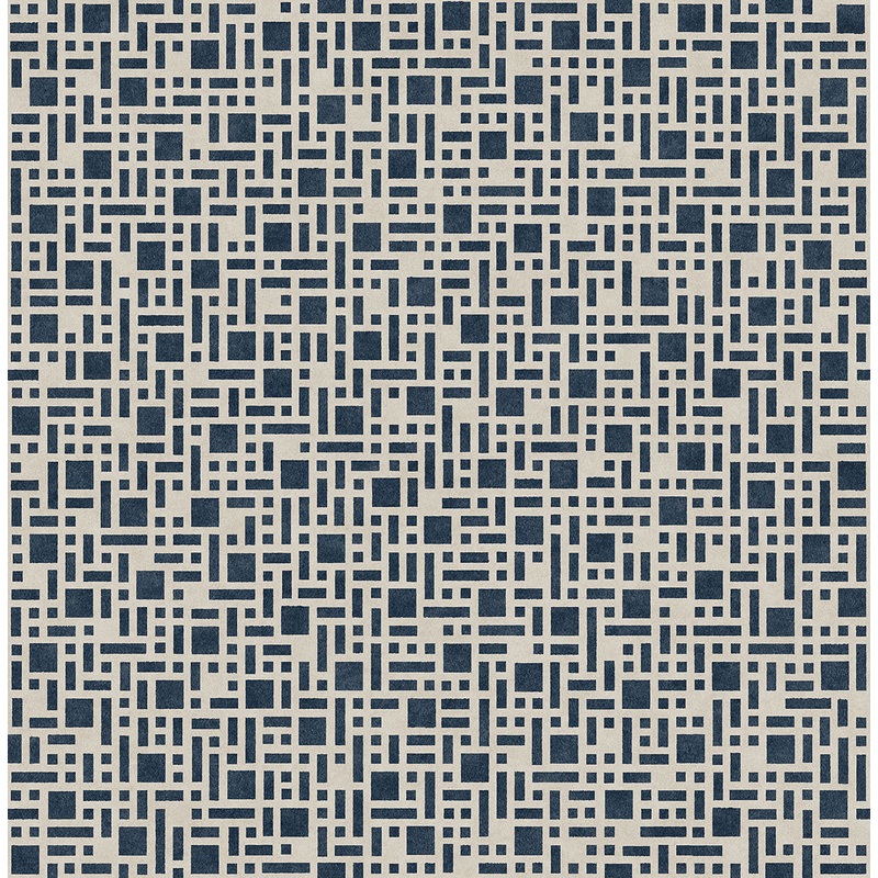 2764-24339 Bento Indigo Geometric Wallpaper