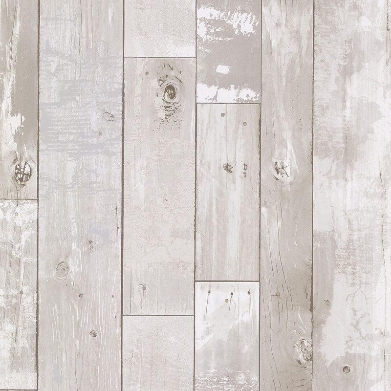 2767-20131 Harbored Light Grey Distressed Wood Panel Wallpaper