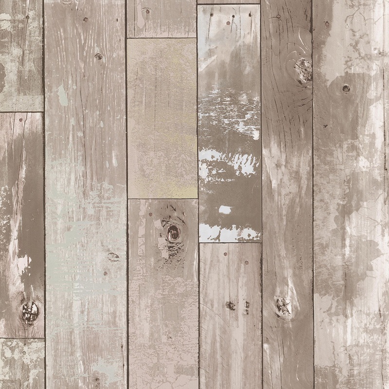 2767-20132 Harbored Neutral Distressed Wood Panel Wallpaper