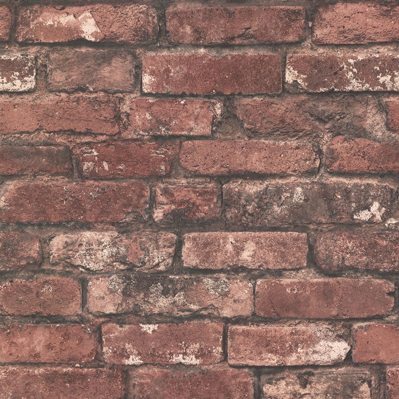 2767-21258 Davis Dark Red Exposed Brick Texture Wallpaper