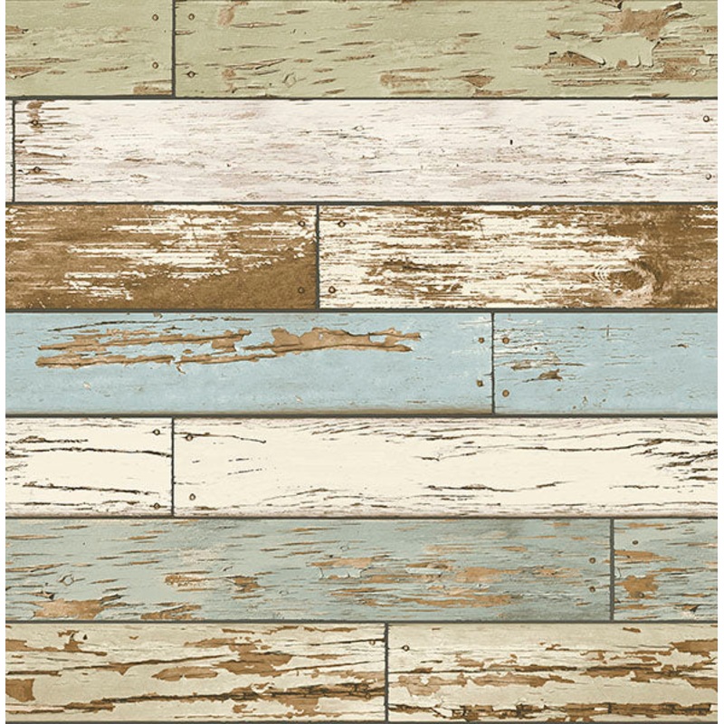 2766-22302 Siesta Key Multicolor Scrap Wood Wallpaper
