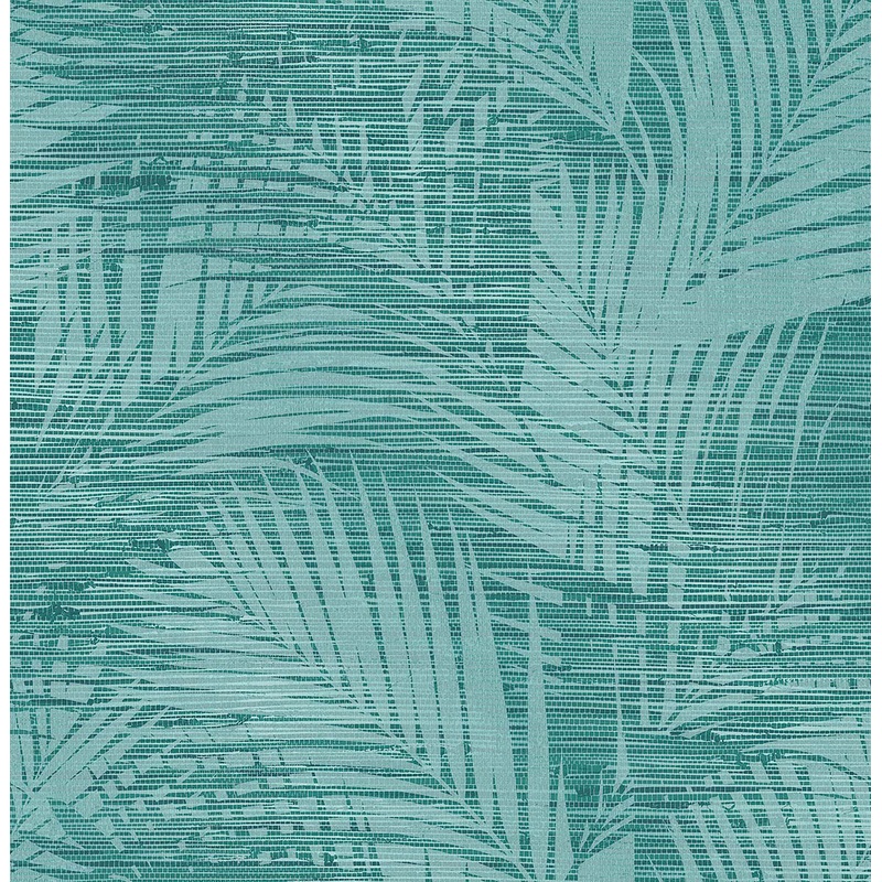 2766-24400 Motmot Turquoise Palm Wallpaper