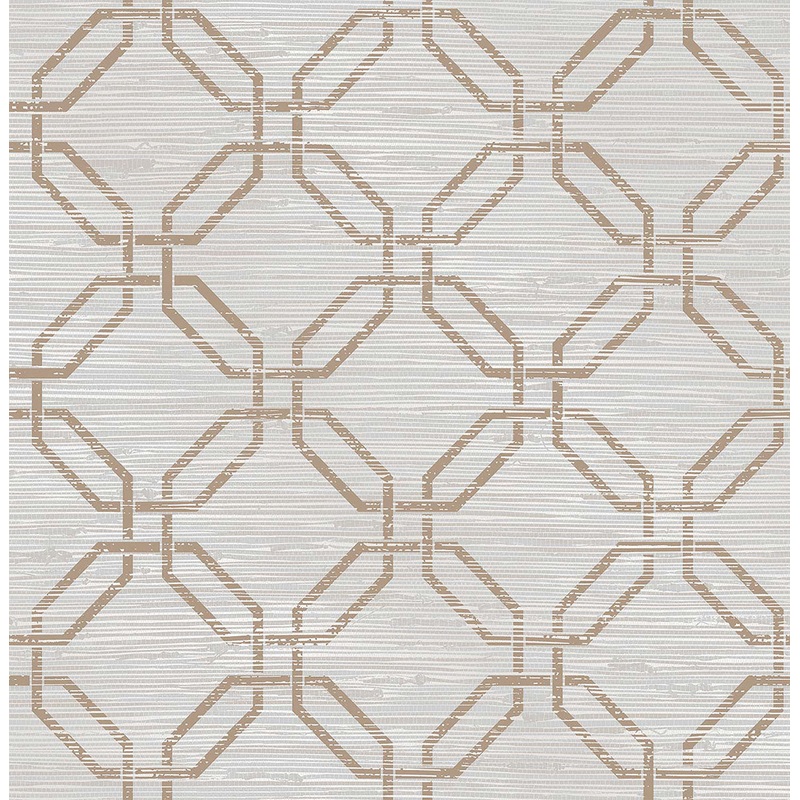 2766-24406 Phaius Taupe Trellis Wallpaper