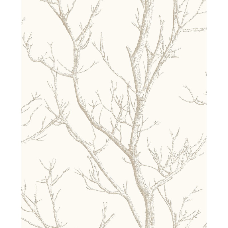 2766-24634 Laelia White Silhouette Tree Wallpaper