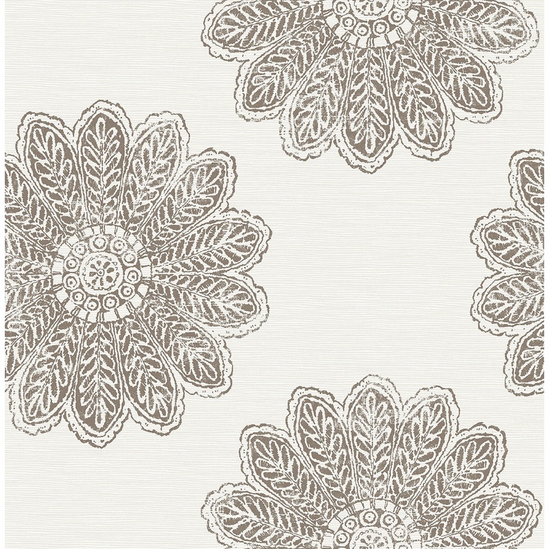 Sol Espresso Medallion Wallpaper