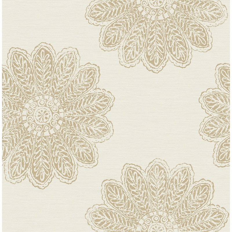 Sol Light Brown Medallion Wallpaper