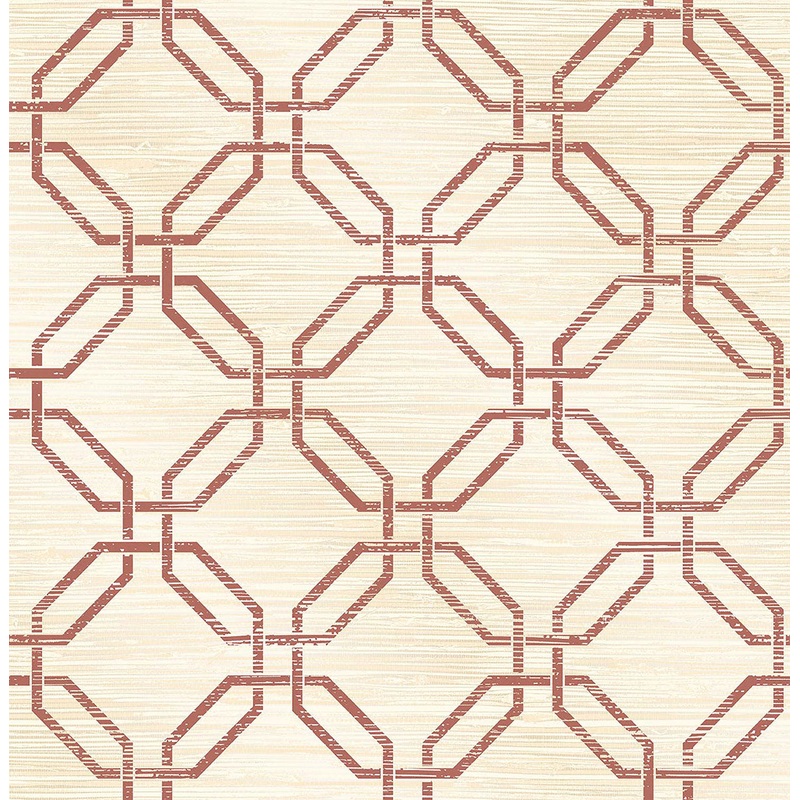2766-24408 Phaius Burgundy Trellis Wallpaper
