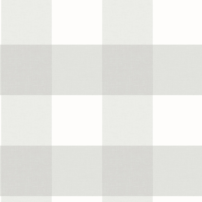 Selah Light Grey Gingham Wallpaper