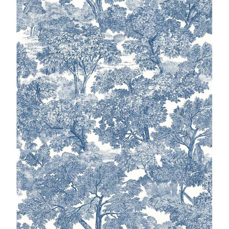 Spinney Blue Toile Wallpaper