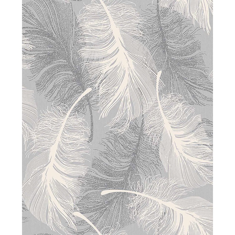 2814-M0923 Hurston Grey Feather Wallpaper