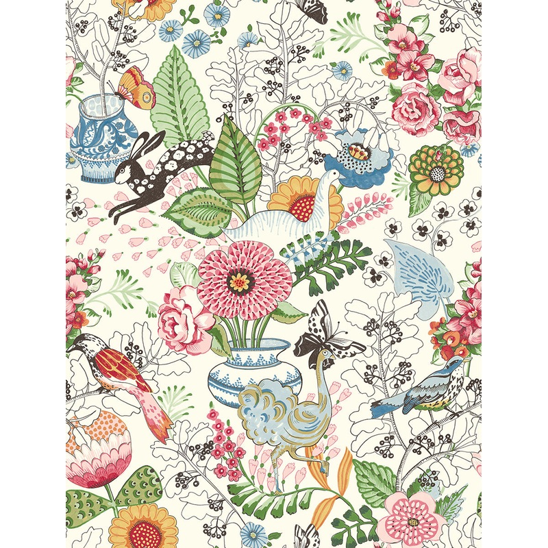 2821-12801 Whimsy Multicolor Fauna Wallpaper