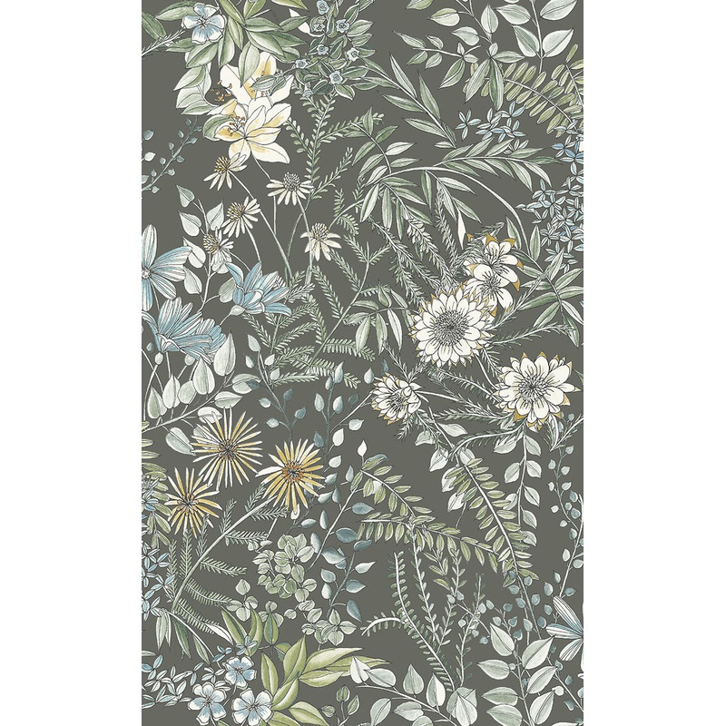 2821-12905 Full Bloom Taupe Floral Wallpaper