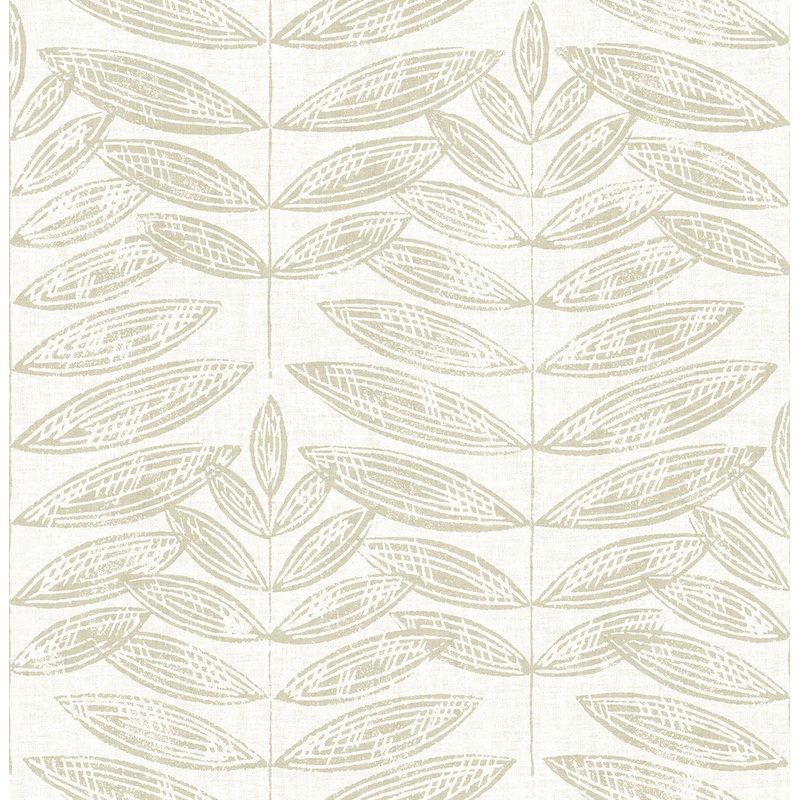 2821-25100 Akira Beige Leaf Wallpaper