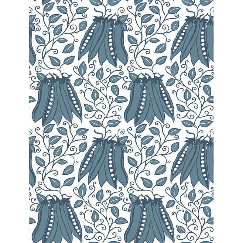 2821-25118 Peas in a Pod Teal Garden Wallpaper