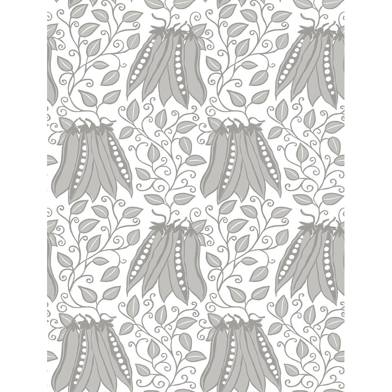 2821-25119 Peas in a Pod Light Grey Garden Wallpaper