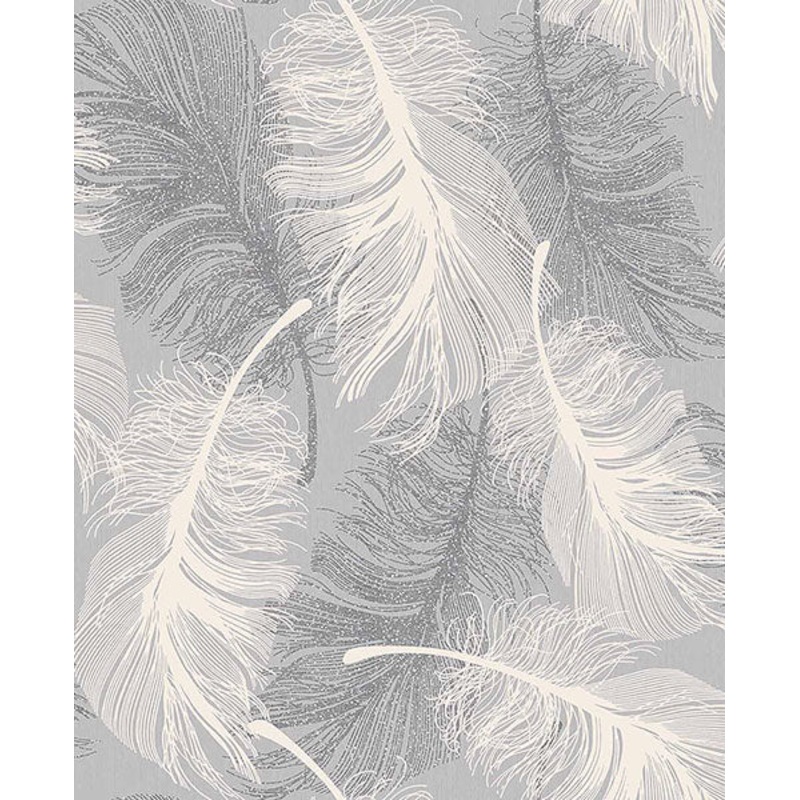 2836-M0923 Alonso Grey Plume Wallpaper