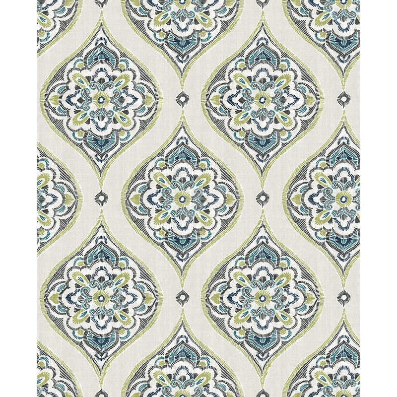 2821-25148 Adele Green Damask Wallpaper