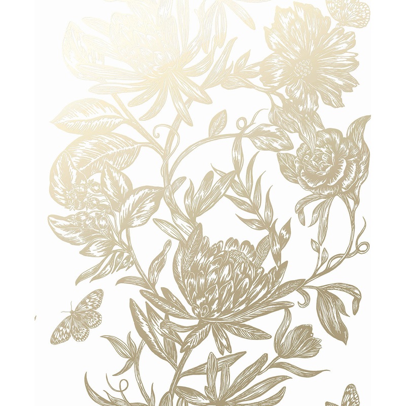 2834-M1474 Marquis Gold Floral Wallpaper