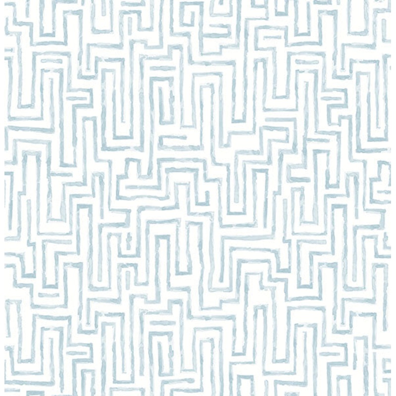2861-25701 Ramble Blue Geometric Wallpaper