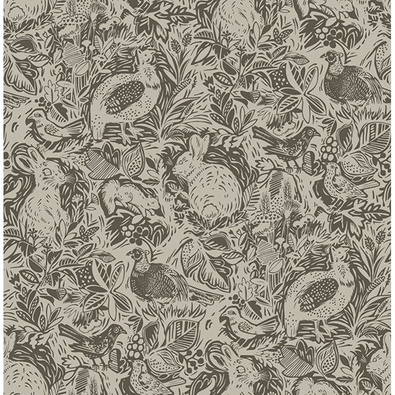 2861-25725 Revival Brown Fauna Wallpaper