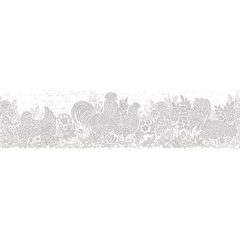 3119-13554B Parton Light Grey Chicken Border