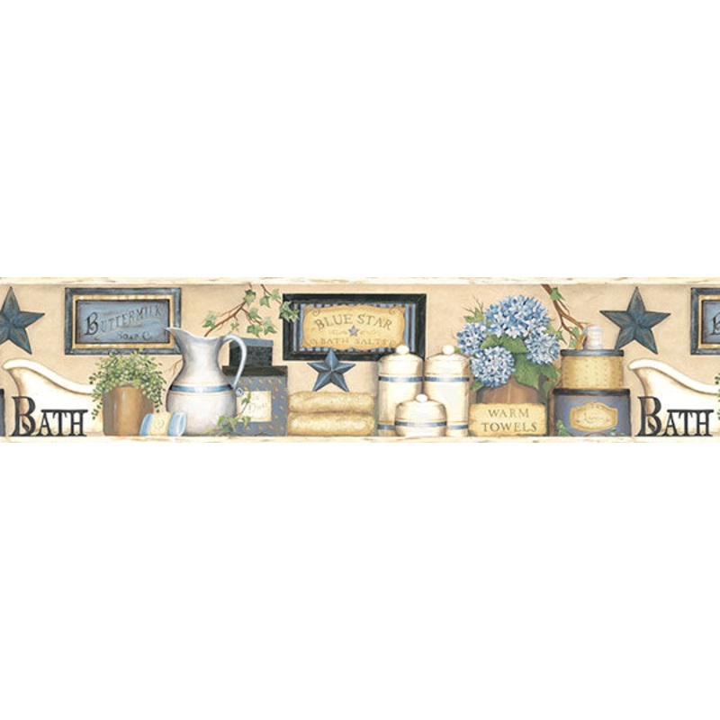 3123-63101 Martha Blue Country Bath Border