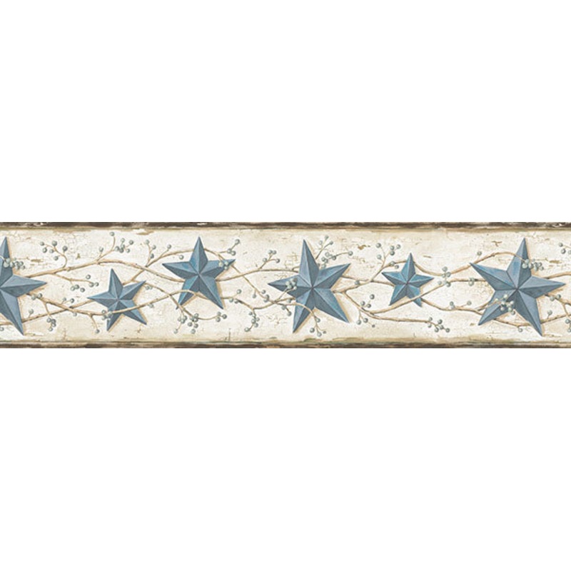 3123-65366 Heritage Blue Tin Star Border