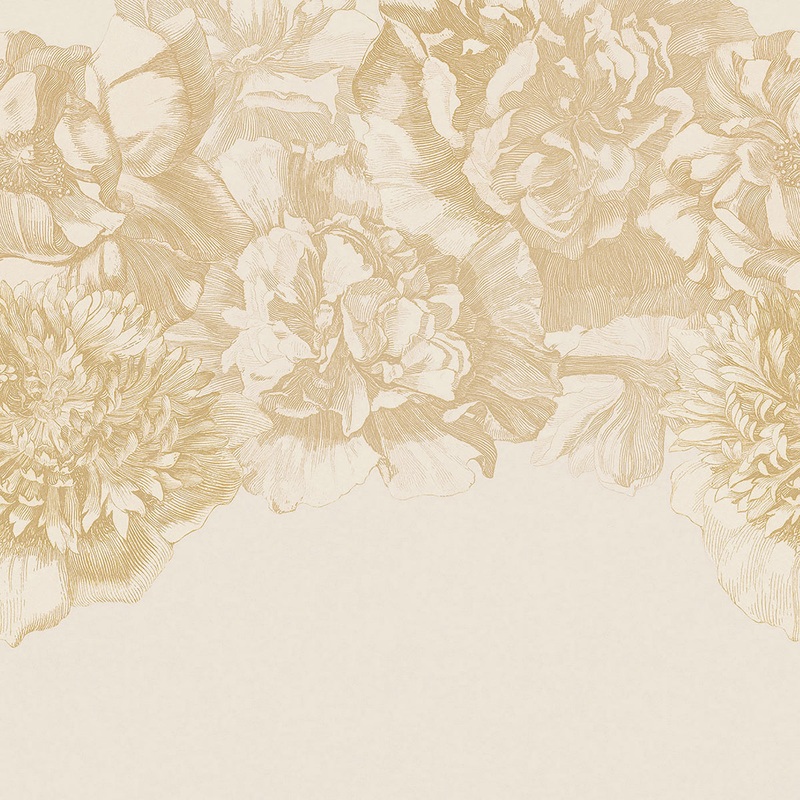 307405 Flower Fall Gold Wall Mural