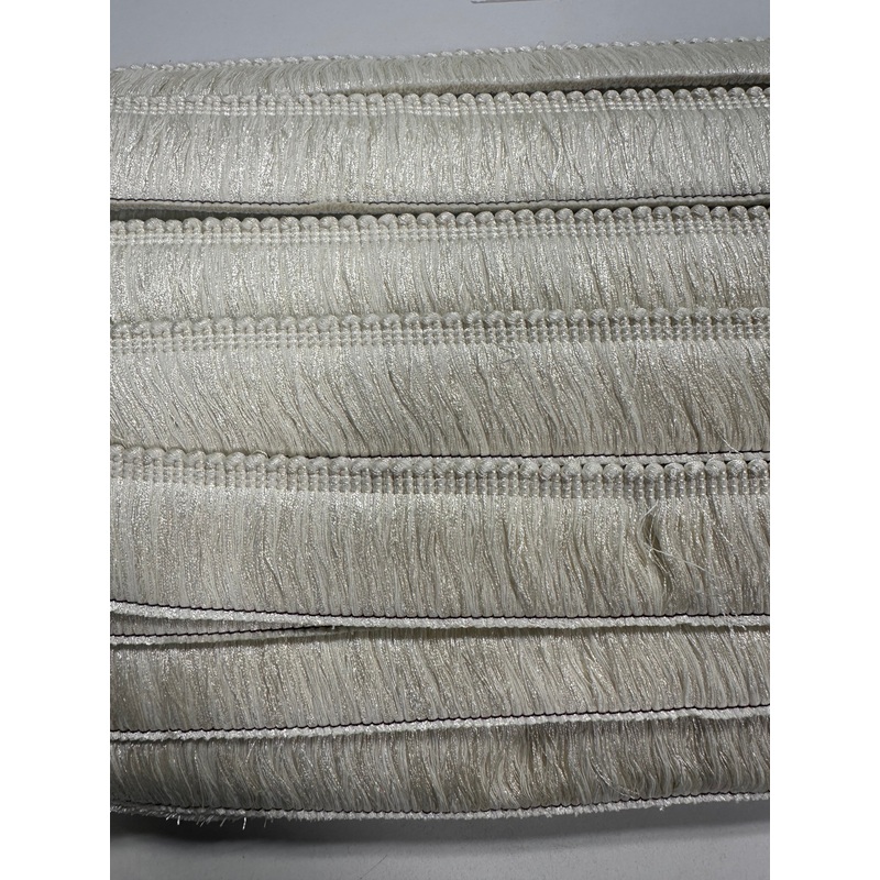 BIR606/3 White 2 inch Brush Fringe