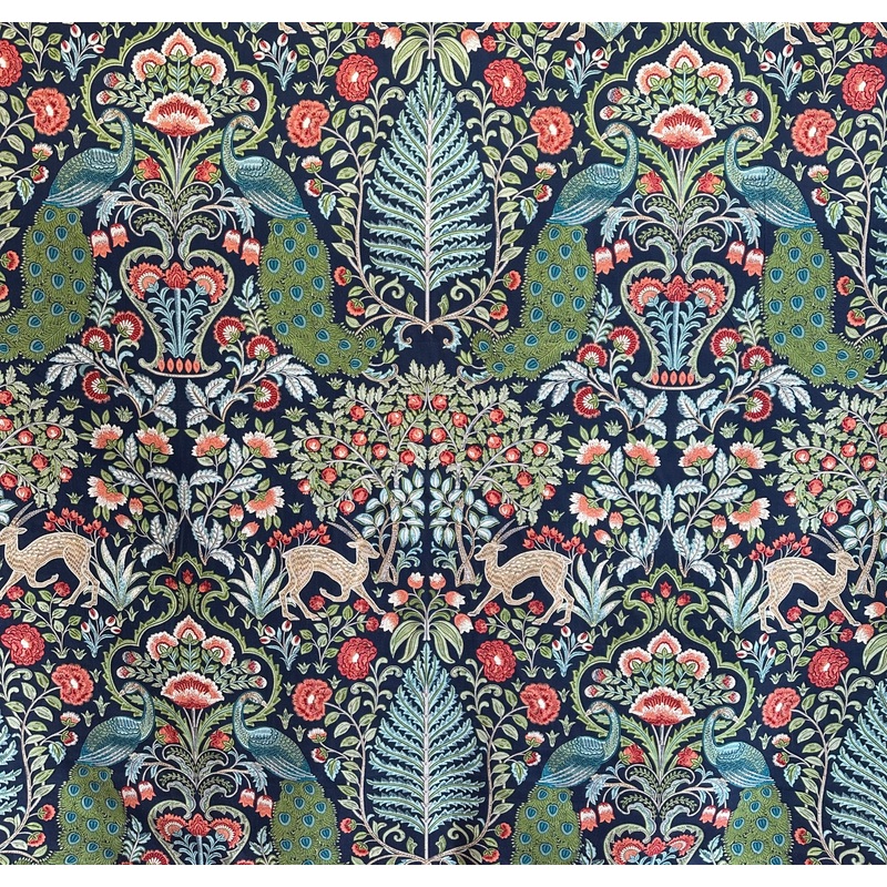Winthrop Sapphire Peacock Floral Damask Covington Fabric