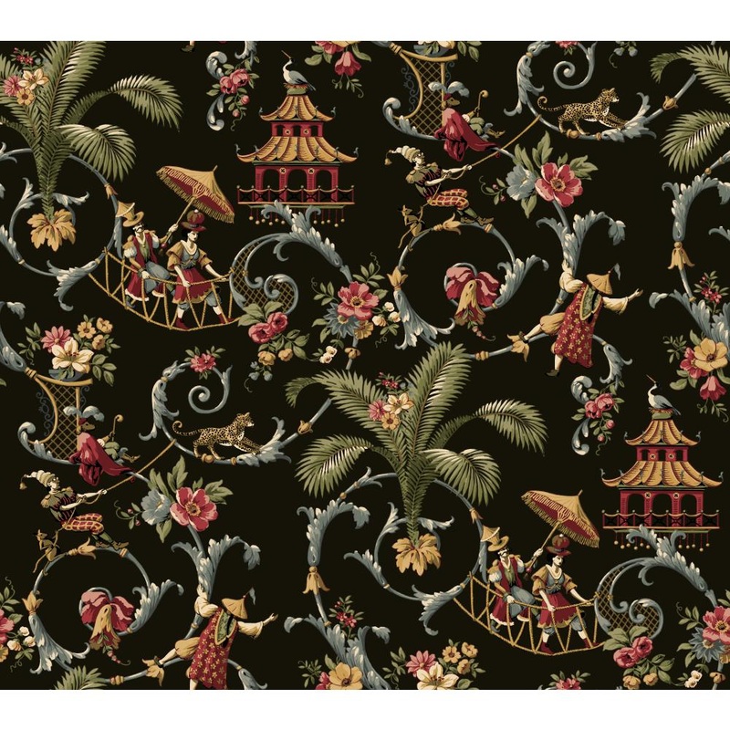 Waverly Wallpaper WA7769 Mandarin Prose Oriental Asian Toile