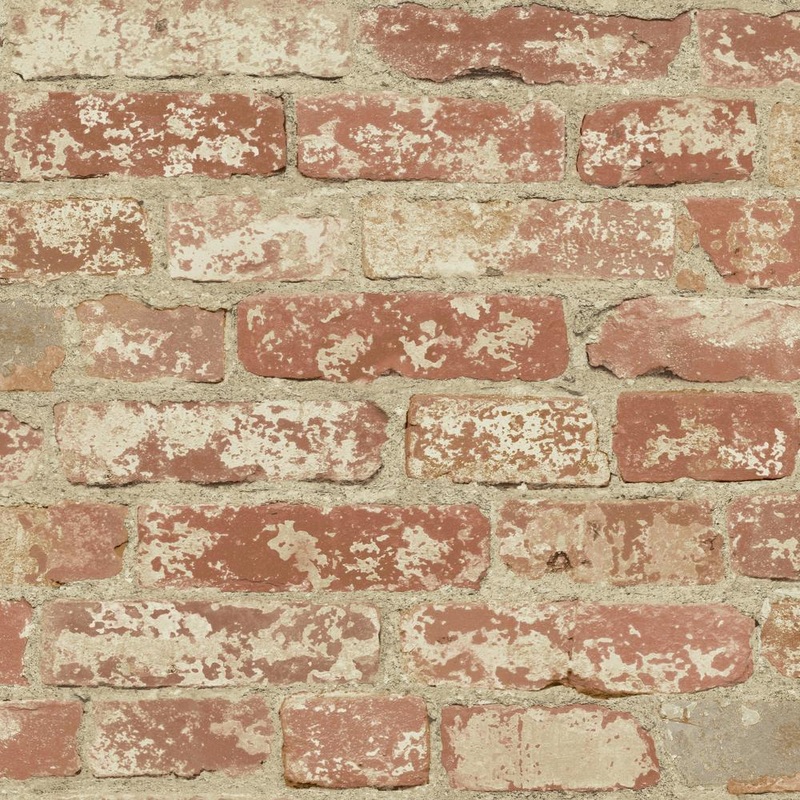 RMK9035WPZ Stuccoed Red Brick Peel and Stick Wallpaper