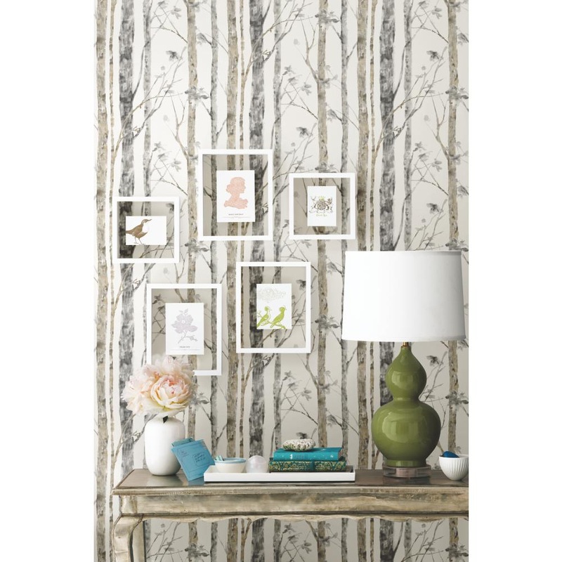 RMK9047WP Birch Trees Peel and Stick Wall Decor