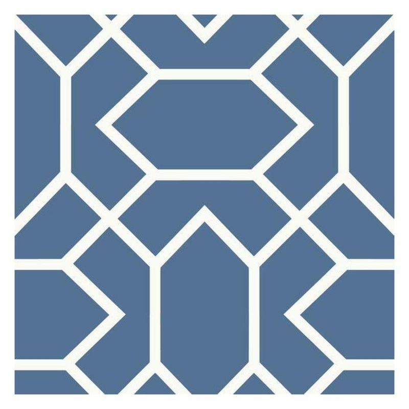 RMK9066WP Blue White Modern Geometric Peel & Stick Wallpaper