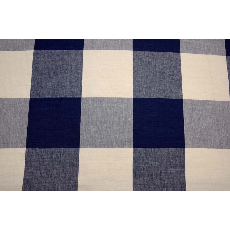3170 Four Inch Check Navy Laura Kiran Fabric