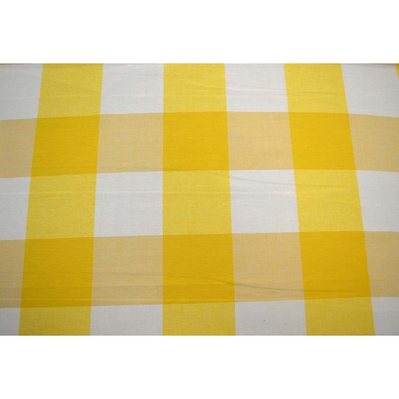 4" Yellow White Buffalo Check Fabric