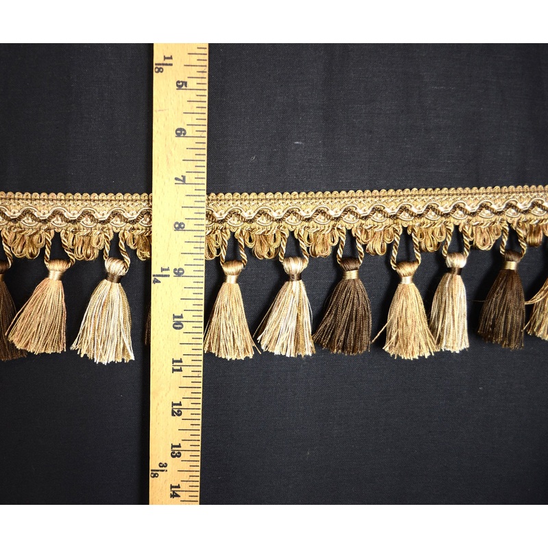 ART 1398 Brown Taupe Tassel Trim Fringe