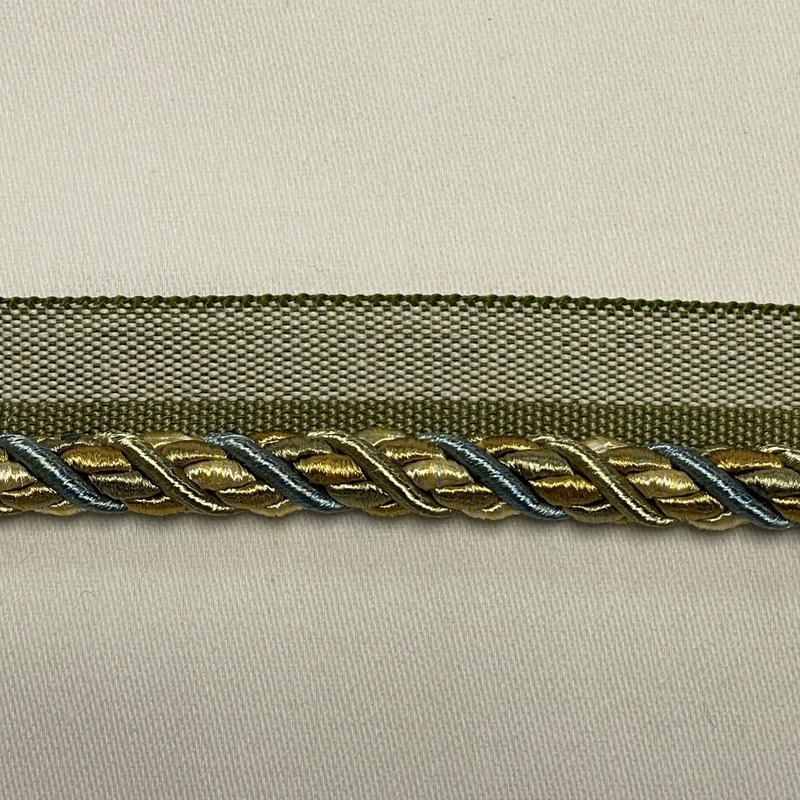 1008-T 8821 Sage Green Aqua Gold Trimland 3/8 inch Lipcord Trim