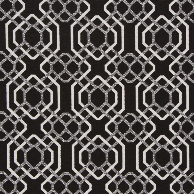 Alexandria Black White Bella Dura Fabric